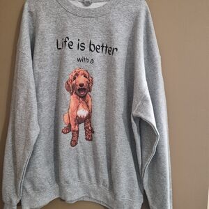 Gray Dog Lover Sweatshirt "Life is better with a....XL Preowned